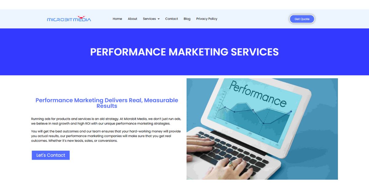 microbit media performace marketing page