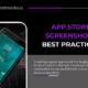 App store screenshots best practices guide smartphone with app icons on map background, Microbit Media
