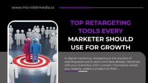 3D illustration of digital figures standing on a red target, representing audience segmentation and retargeting marketing tools for business growth.