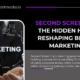 Blog banner with the title “Second Screening: The Hidden Habit Reshaping Brand Marketing” featuring a smartphone outline with marketing icons and text.