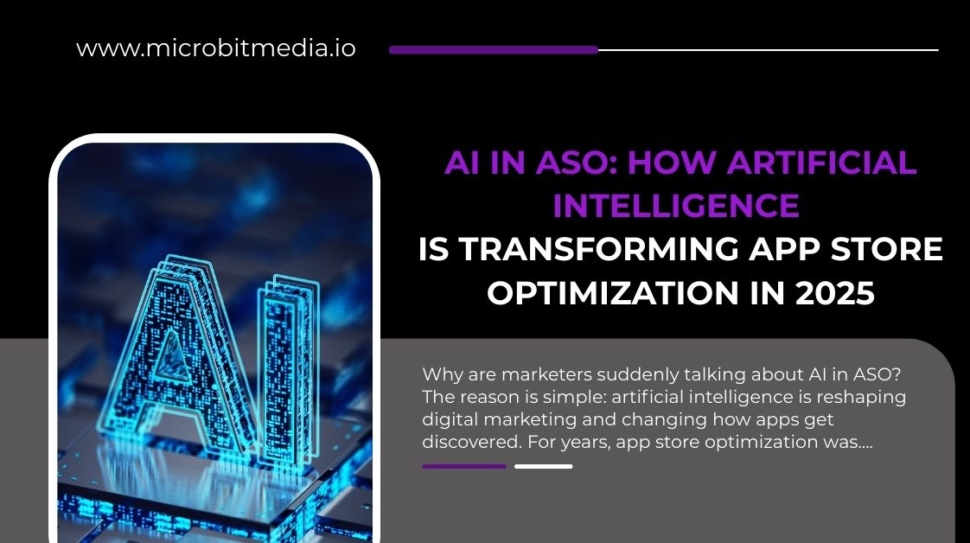AI in ASO – artificial intelligence transforming app store optimization in 2025 with futuristic digital design