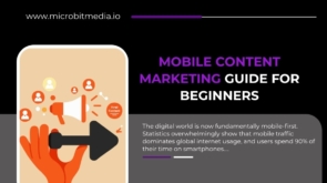 Illustration showing mobile content marketing strategy with icons of megaphone, users, and viral content — representing engagement and reach through smartphones.